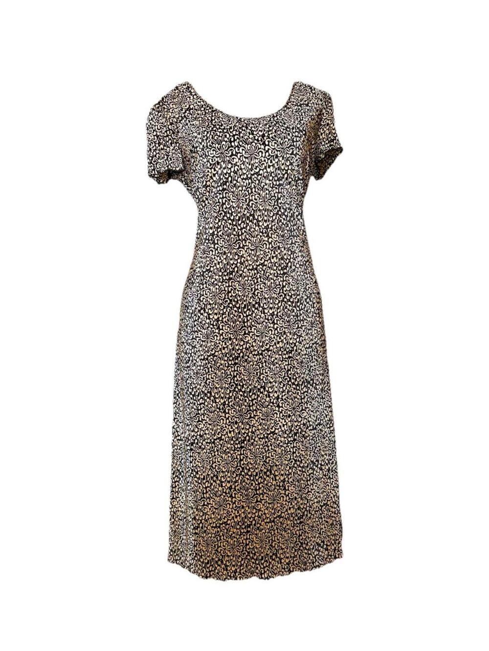Dress Barn 90’s/Y2K Vibe friends Belted Lettuce Hem Floral Crinkle stretch Sz10